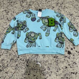 Aqua Elephant Print Crew Neck Sweater